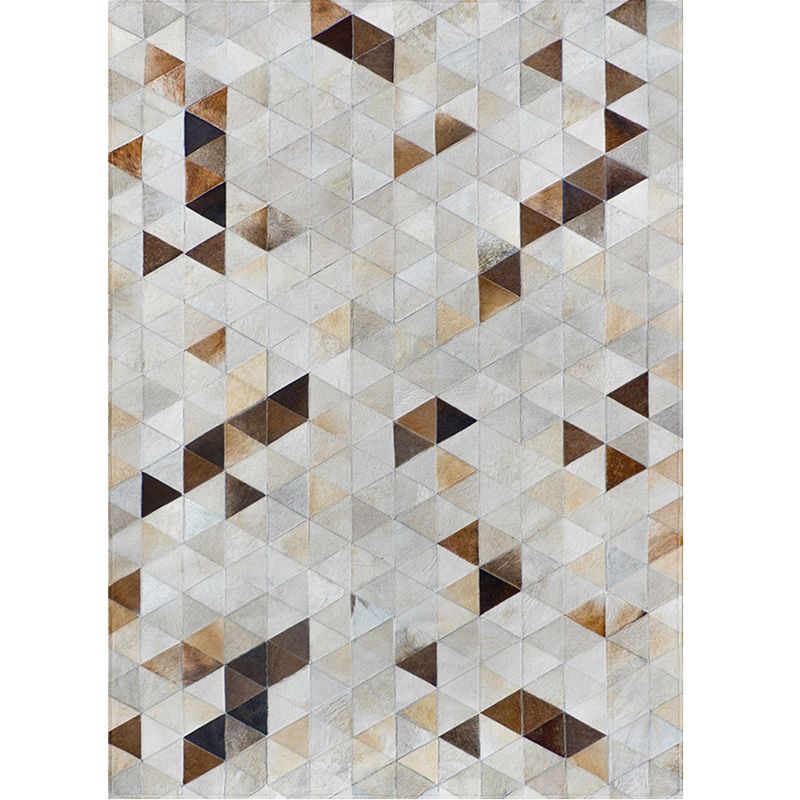 Beige geometrische Muster -Fläche Teppich Kuhlatten -Gegend Teppich Fleckenresistent Teppich für die Heimdekoration