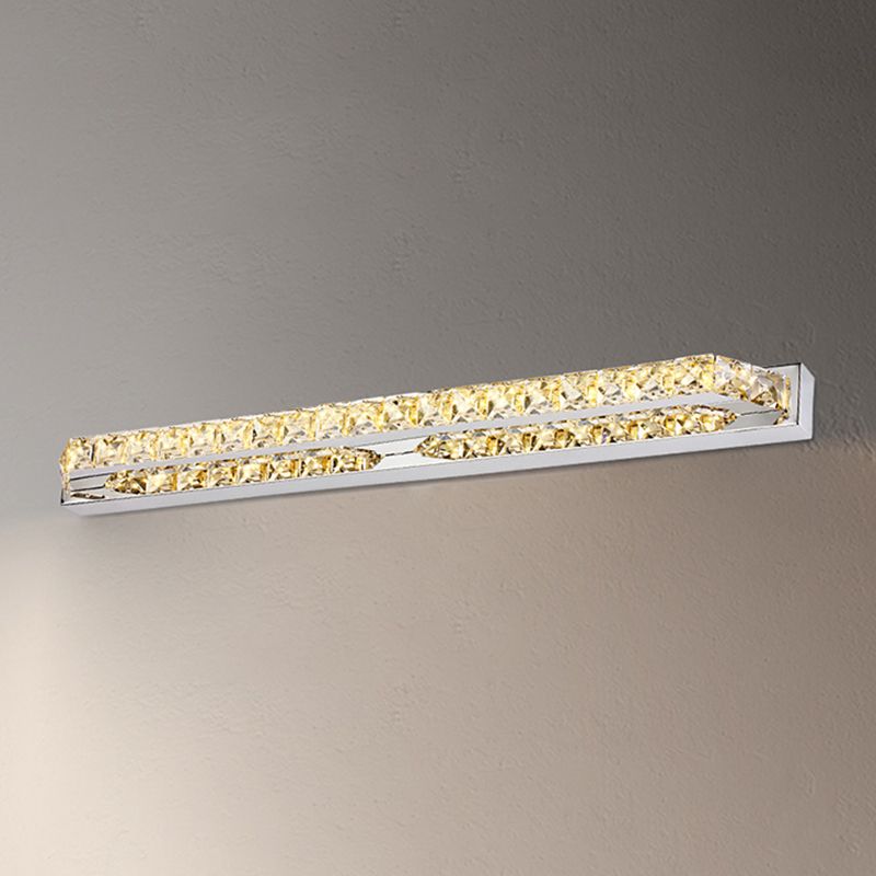 Lineaire vorm eigentijdse stijl ijdelheid licht kristal 1 licht led spiegel licht voor badkamer