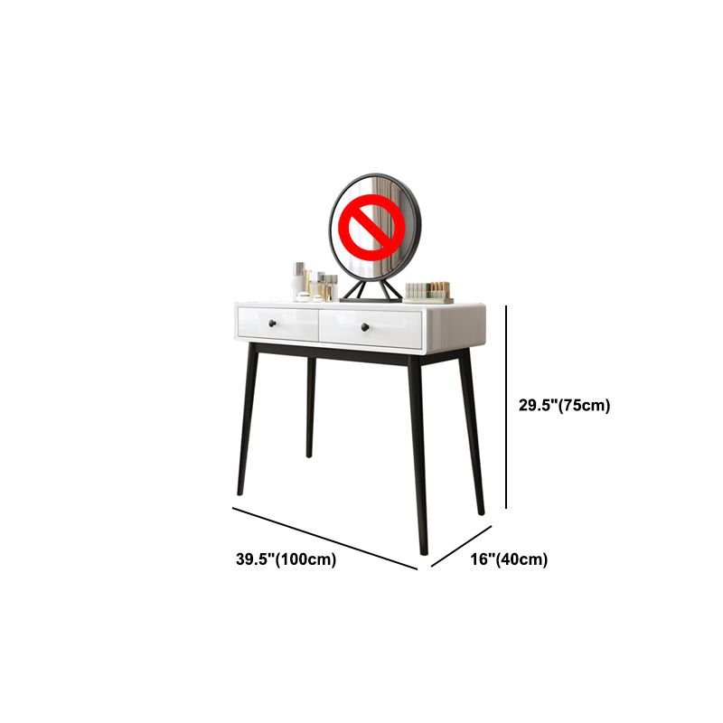 White Makeup Table With Drawers 15.74 W X 29.52" H for Bedroom