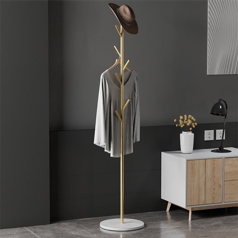 Modern Coat Hanger Metal Free Standing with Hooks Entryway Coat Rack