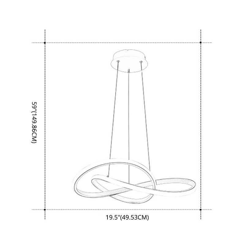 Simplicité moderne Courbes sans couture de la lampe de lustre en aluminium suspendu suspendu pour le restaurant