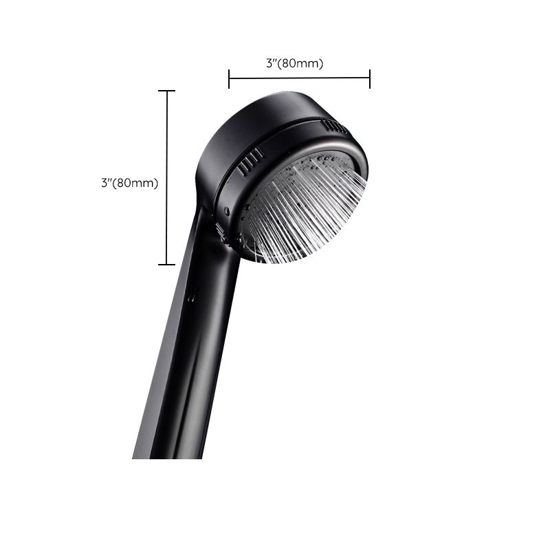 Contemporary Shower Head Round Handheld Shower Head Combo in Black