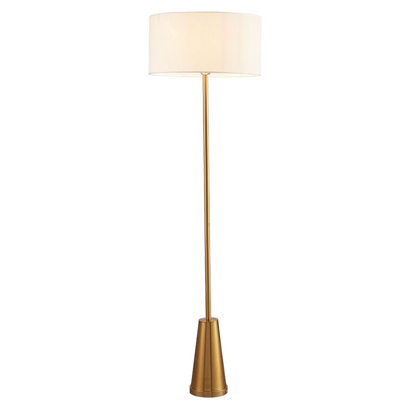 1-Light Floor Lighting Simplicity Drum Shaped Fabric Standing Lamp for Living Room