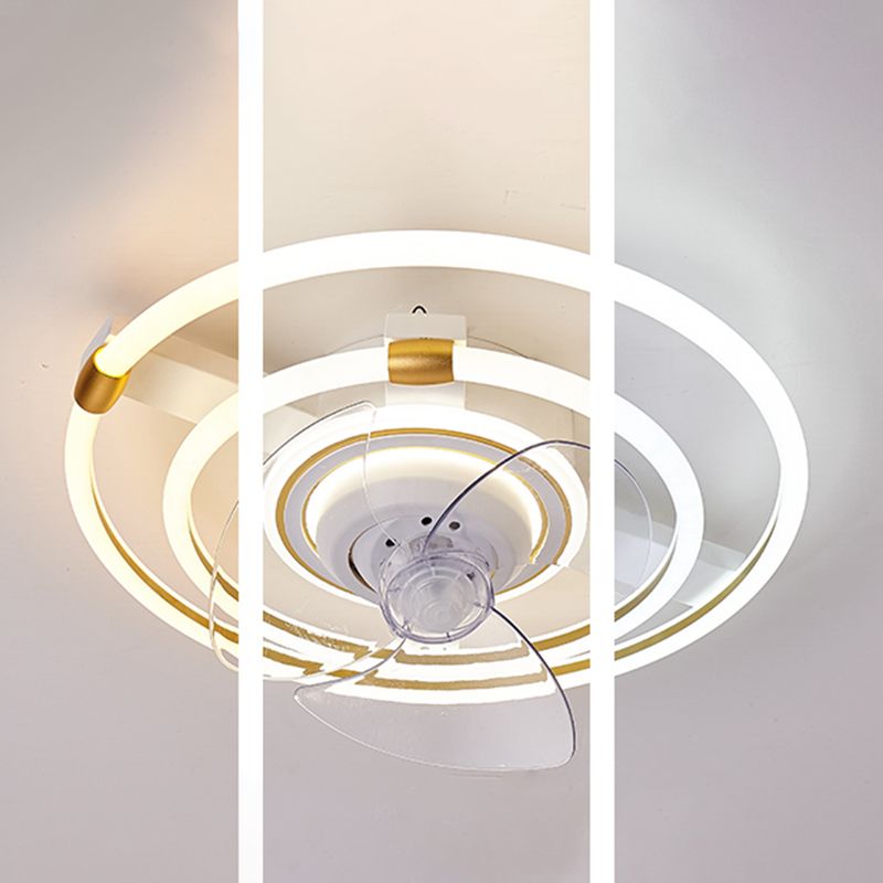 LED Ceiling Fan Light Modern Ceiling Mount Lamp with Acrylic Shade for Bedroom