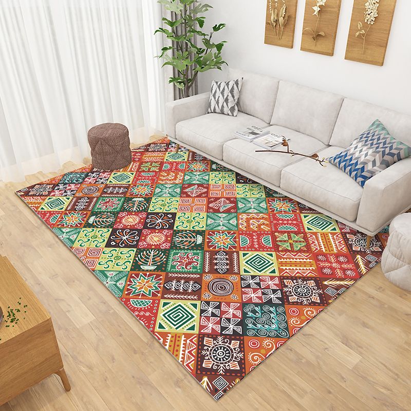 Traditional Americana Print Area Carpet Polyester Area Rug Anti-Slip Easy Care Rug for Home Decor