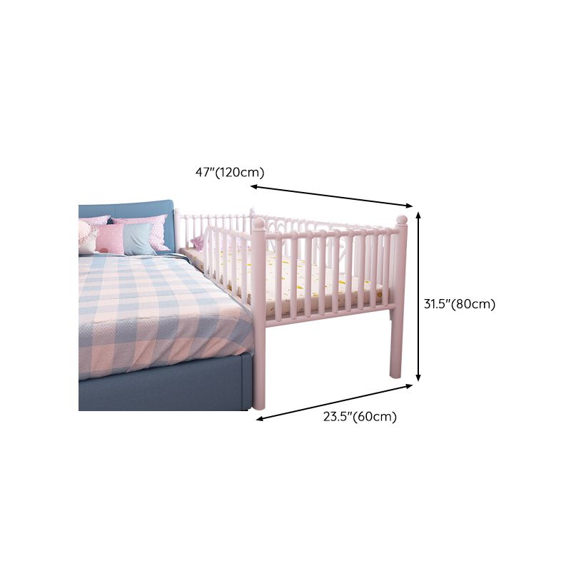 Metal Fixed Side Crib in White Mattress Included Crib with Guardrails