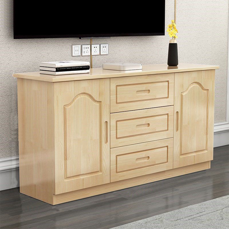 Wooden Enclosed Storage TV Stand Modern TV Cabinet with Storage