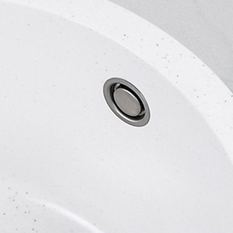 White 9" H Sink Single Bowl Drop-In Kitchen Sink with Soundproofing