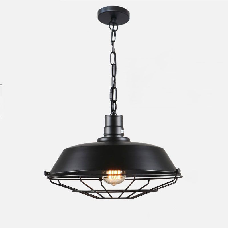 Black/Dark Brown Industrial Hanging Lamps with Dome Shade for Kitchen Restaurant