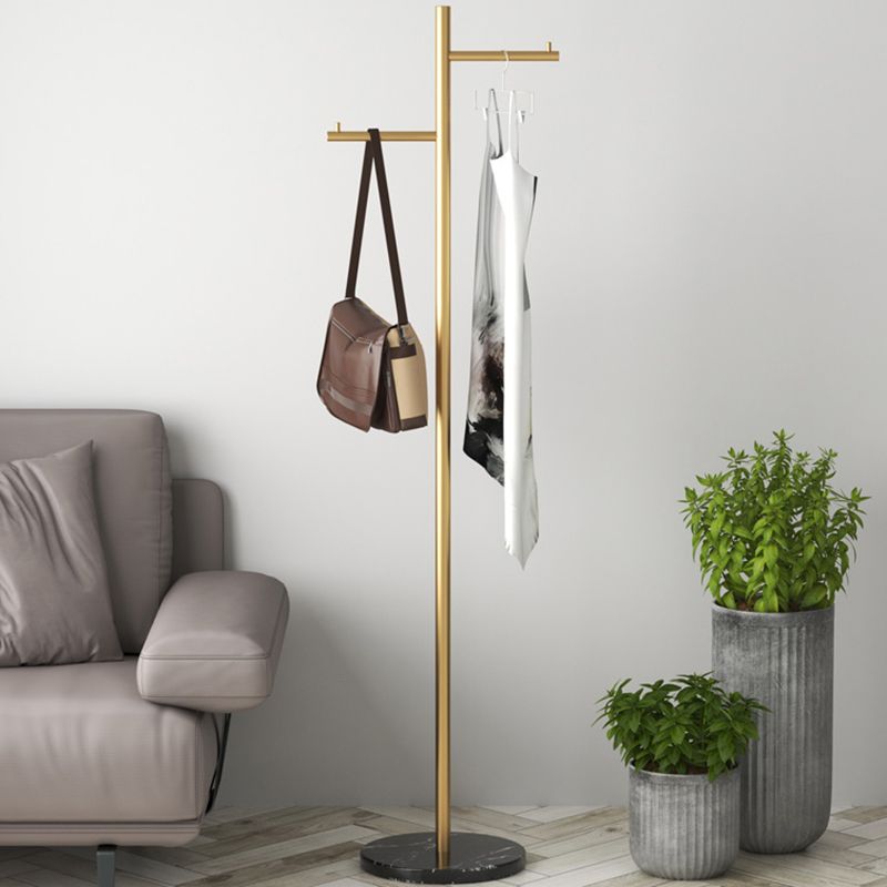 Hall Tree Contemporary Metal Coat Hanger Single Hall Stand with Hooks