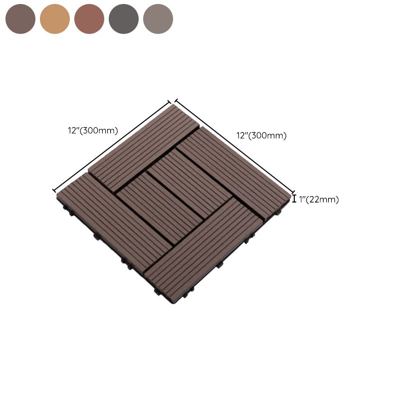 Interlocking Composite Deck Tile Outdoor Patio 11.8" x 11.8" Decktile