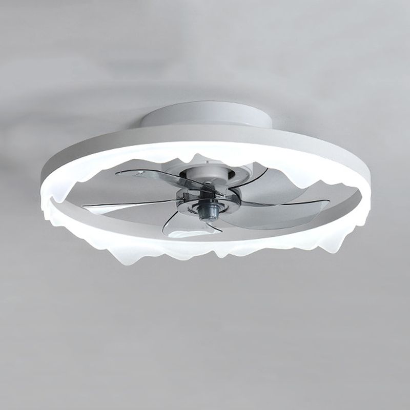 Modernism Metal LED Ceiling Fan White/Black Fan with Light for Room