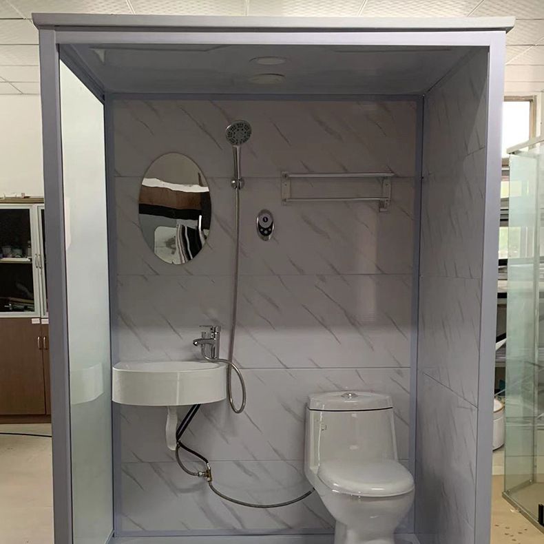 White Rectangle Shower Stall with Shower Base Tempered Glass Shower Stall