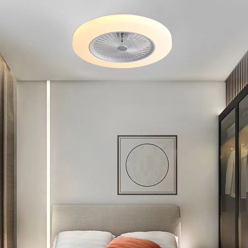 Modern Simple Ceiling Fan Lamp Circle Shape LED Ceiling Fan Light for Bedroom