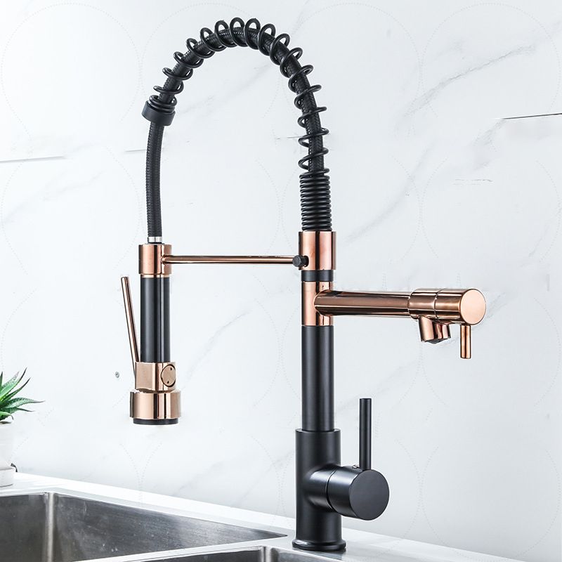 Modern Farmhouse Faucet Spring Spout Double Handles Kitchen Faucet High Arch Water Filler