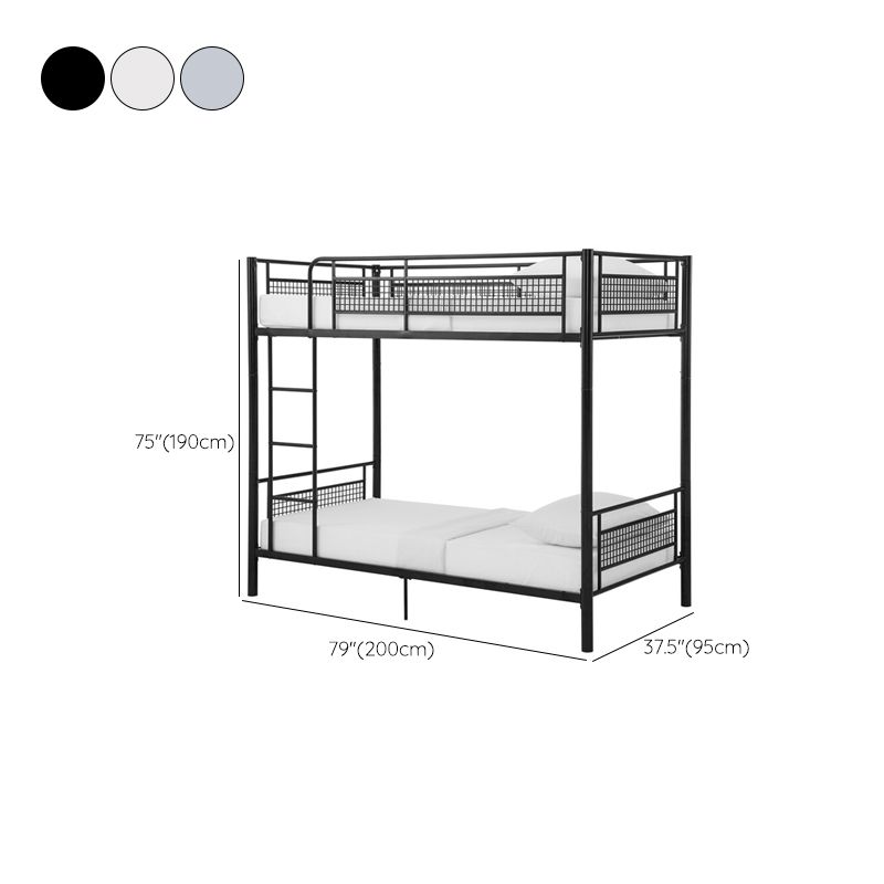 Metal Standard Bunk Bed 74.8" H High Bunk Bed Frame with Built-In Ladder