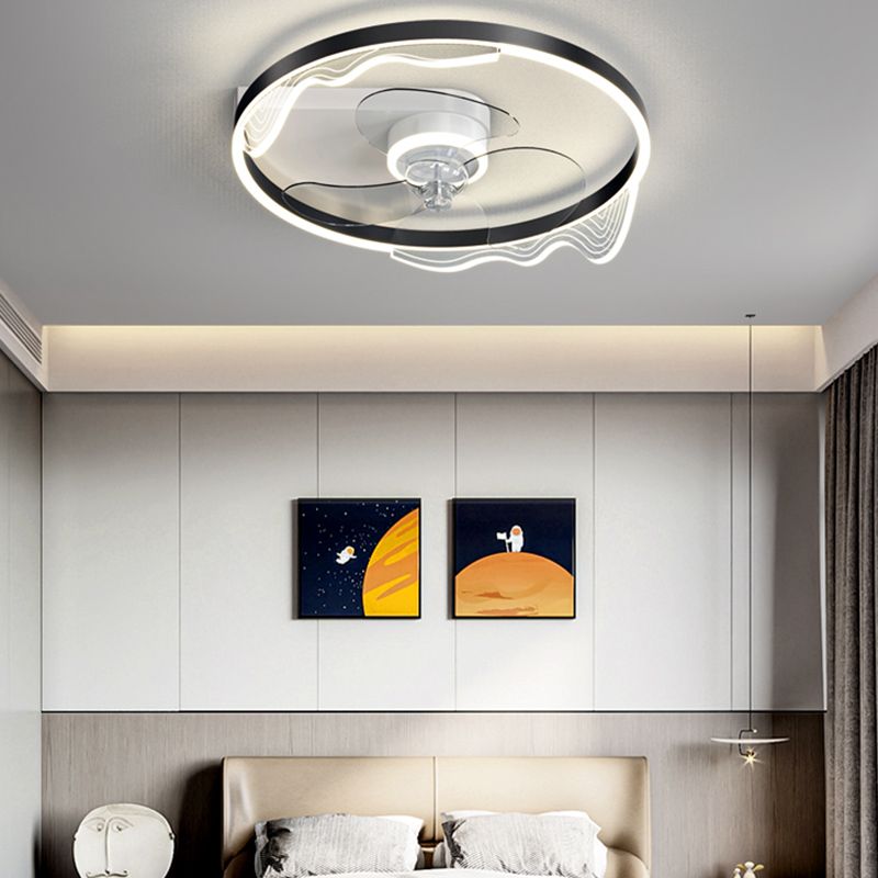 Metal Fan Ceiling Lights Modern Style Multi Lights Flush Mount Lamp for Bedroom