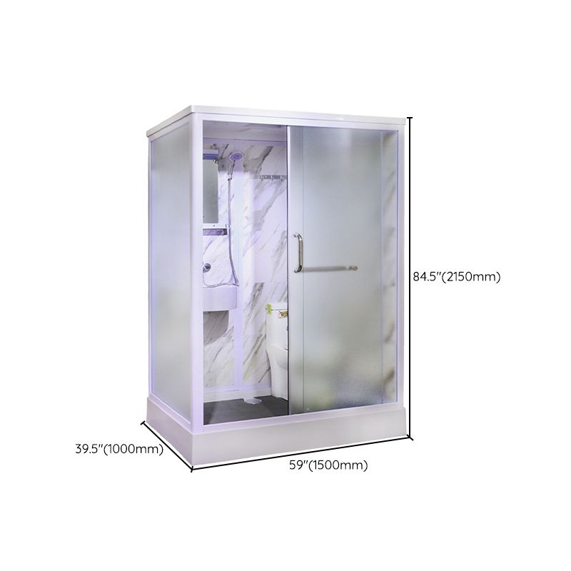 Modern Frosted Shower Stall Rectangle Tempered Shower Stall for Bathroom