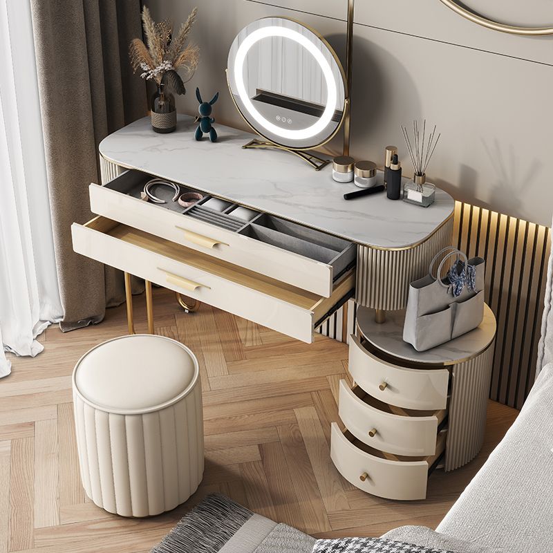 Bedroom Make-up Vanity with 5 Storage Drawers, Glossy Finish