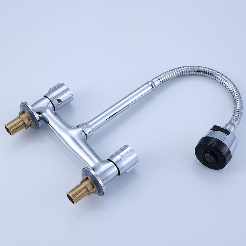 Modern Pull down Faucet Two Handles Pot Filler High Arc Profile Filler