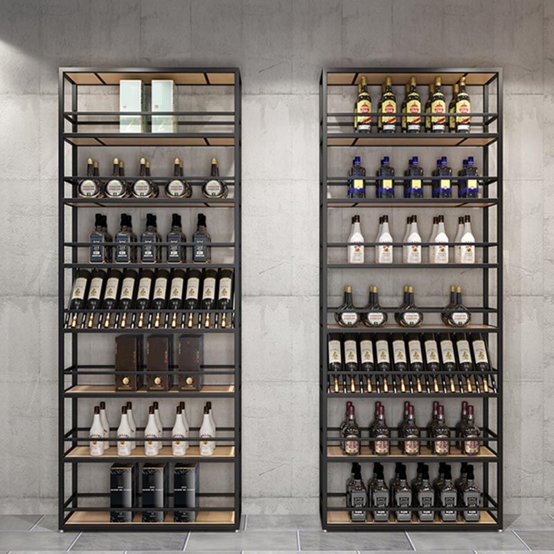 Modern Floor Wine Rack Kit Metal Wine Holder Rack with Shelf