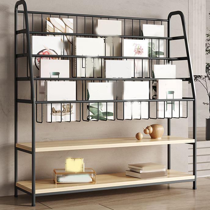 Contemporary Open Back Metal Bookshelf Freestanding Toy Organizer