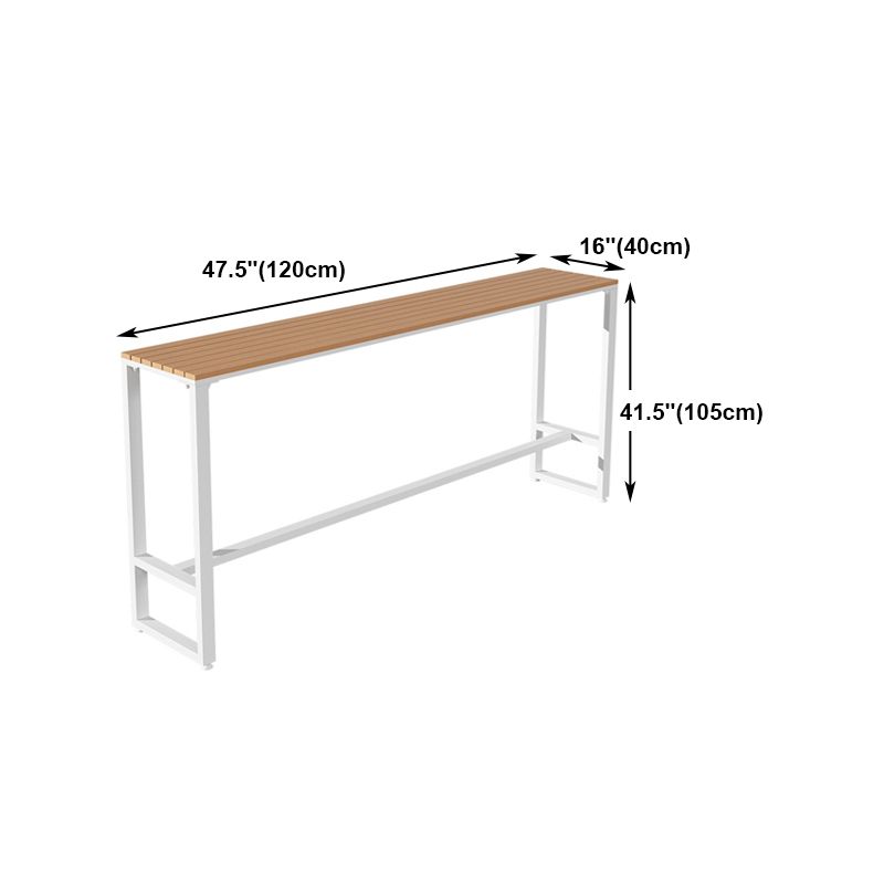 Modern Rectangle Table Dining Bar Counter Table for Kitchen with Metal Legs