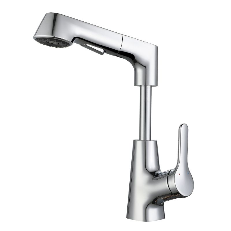 Modern Bathroom Faucet Solid Color Metal Centerset Lavatory Faucet