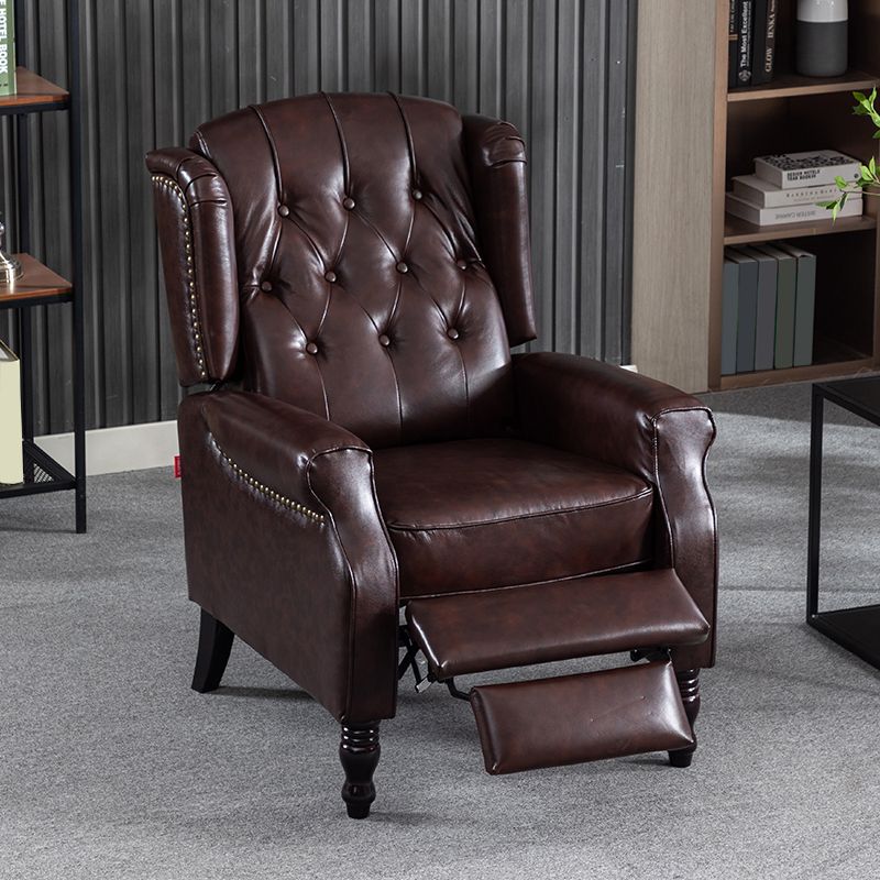 Classic Leather Recliner Chair Solid Color Standard Recliner