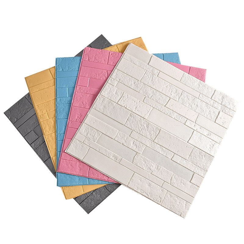 Colorful 3D Embossed Wall Panel Waterproof Faux Stone Wall Tile