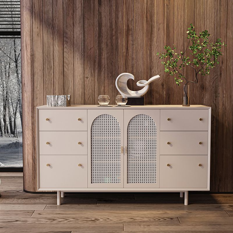 Wood Living Room Sideboard Cabinet Modern Credenza with Storage and Drawers