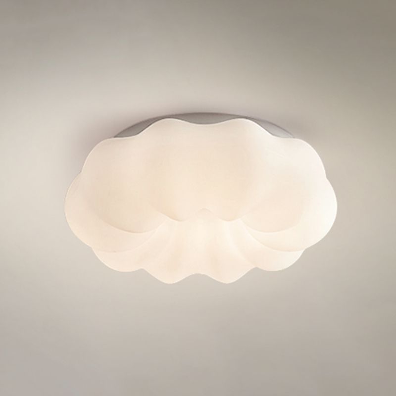 Resin White Modern Flush Light Geometrical 1-Light Ceiling Flush Mount for Living Room