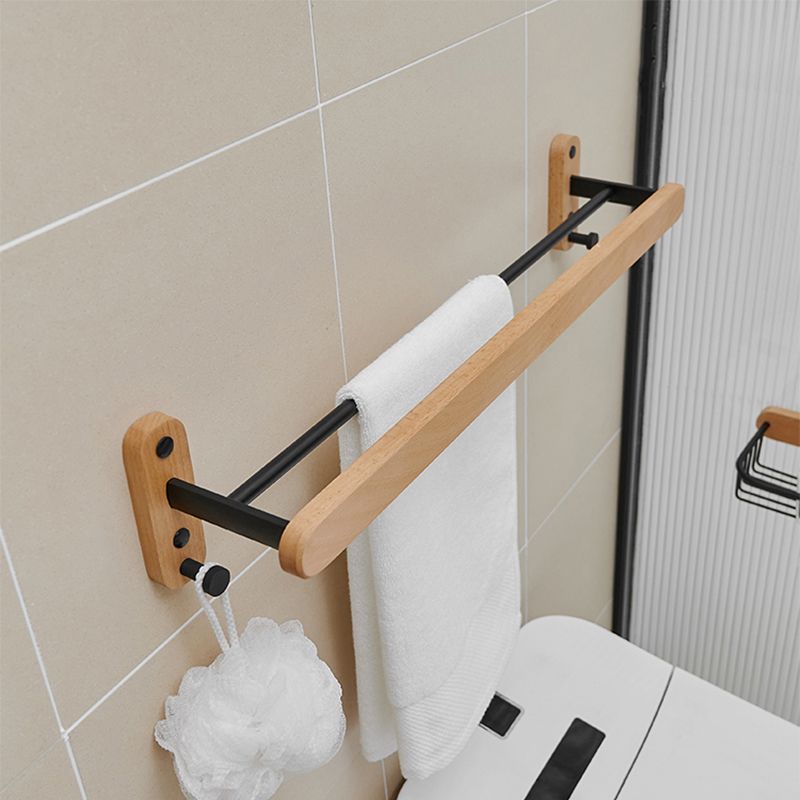 Metal and Wood Bathroom Accessory as Individual or as a Set in Black