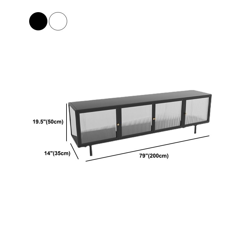 Industrial Metal TV Stand Enclosed Storagee TV Stand Console with Doors