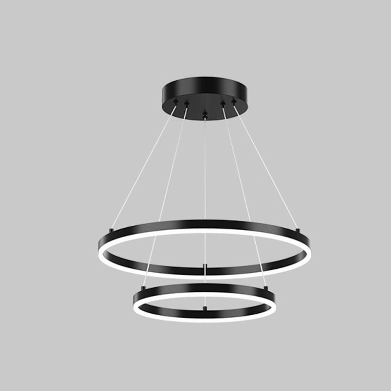 Nordic Circle Chandelier Metal Layered LED Chandelier Pendant for Bedroom