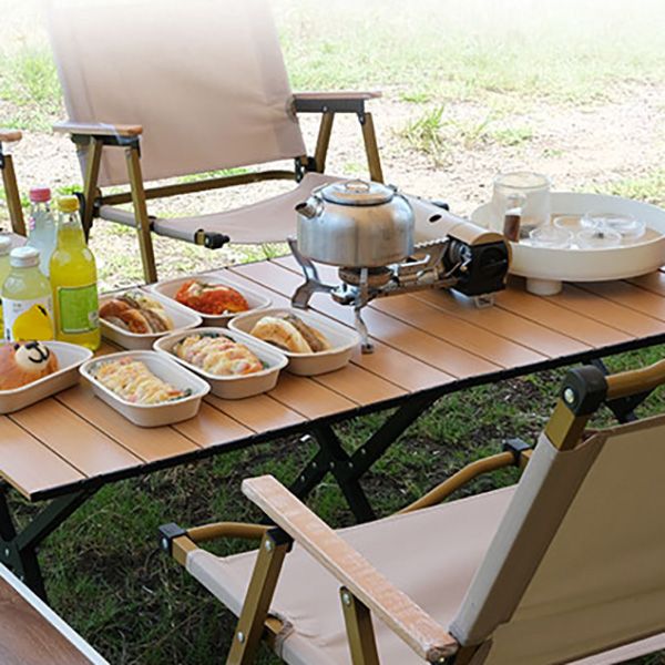 Contemporary Patio Table Metal Foldable Camping Table for Outdoor