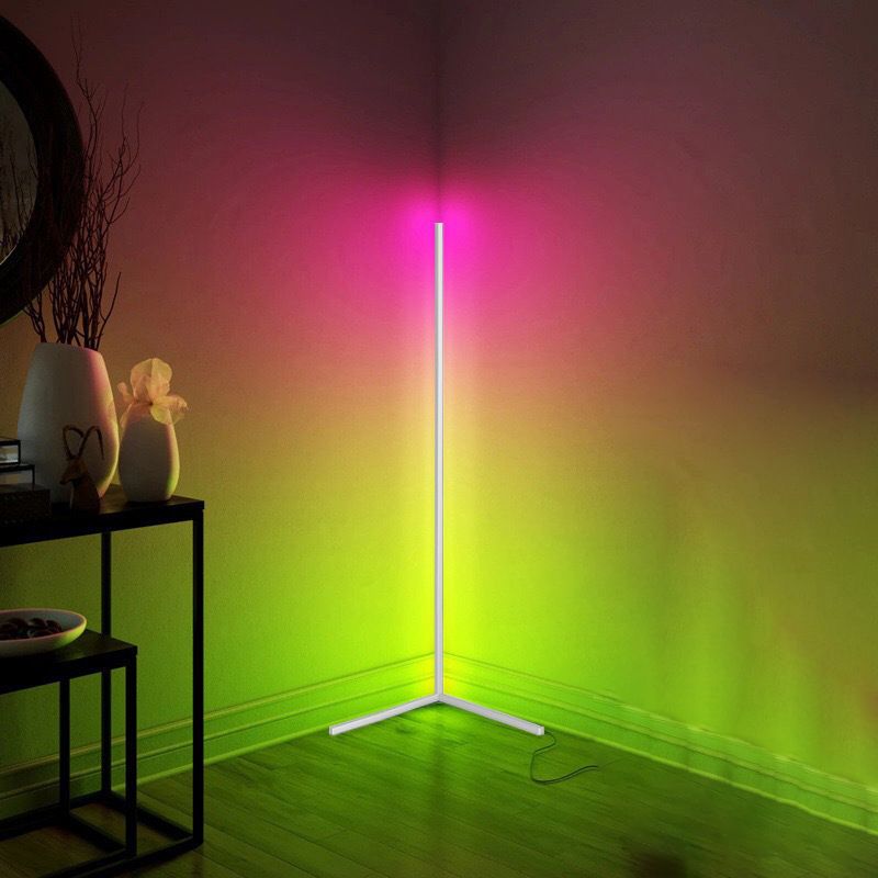 Remote Control RGB Floor Light Simplicity Metal Bar Shape LED Standing Lamp