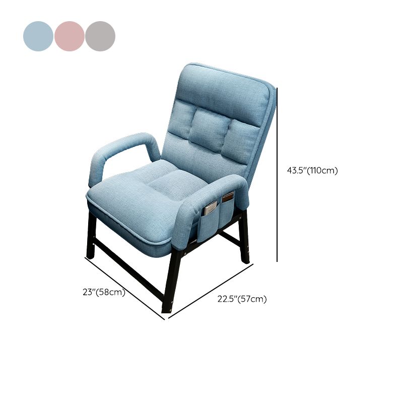 Metal Single Ergonimic Recliner with Pillow Adjustable Solid Color