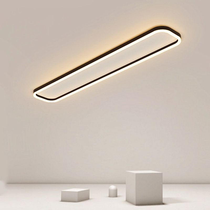 Modern Style Rectangular Shade Ceiling Lamp Metal 1 Headed Ceiling Lighting for Restaurant