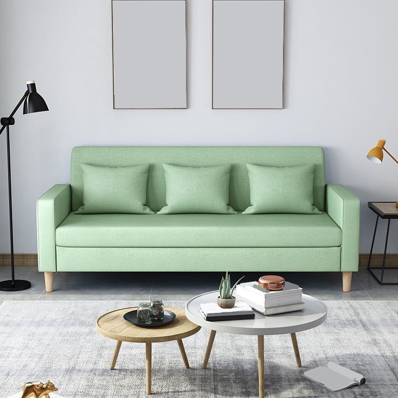 Contemporary 3-seater Sofa Square Arm Settee with Three Pillow Back