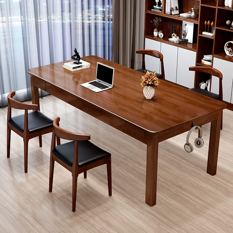 Modern 4 Legs Office Desk Home Wooden Rectangle Writing Desk