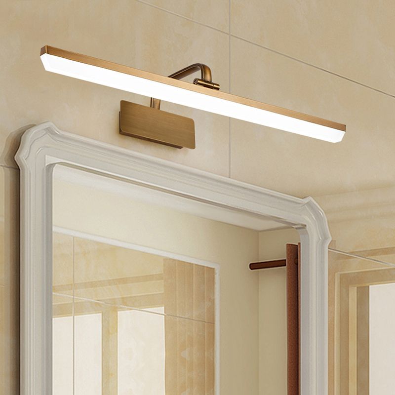 Cabeza ajustable Metal Baño de baño Luz de tocador Minimalismo moderno Luces de tocador de acrílico LED lineal