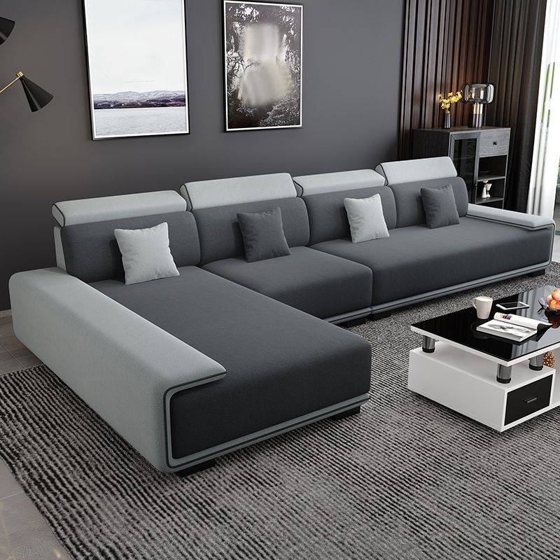 149.6"L √ó 70.87"W √ó 30.31"H Pillow Top Arm Sectional Stain-Resistant Faux Leather Sofa