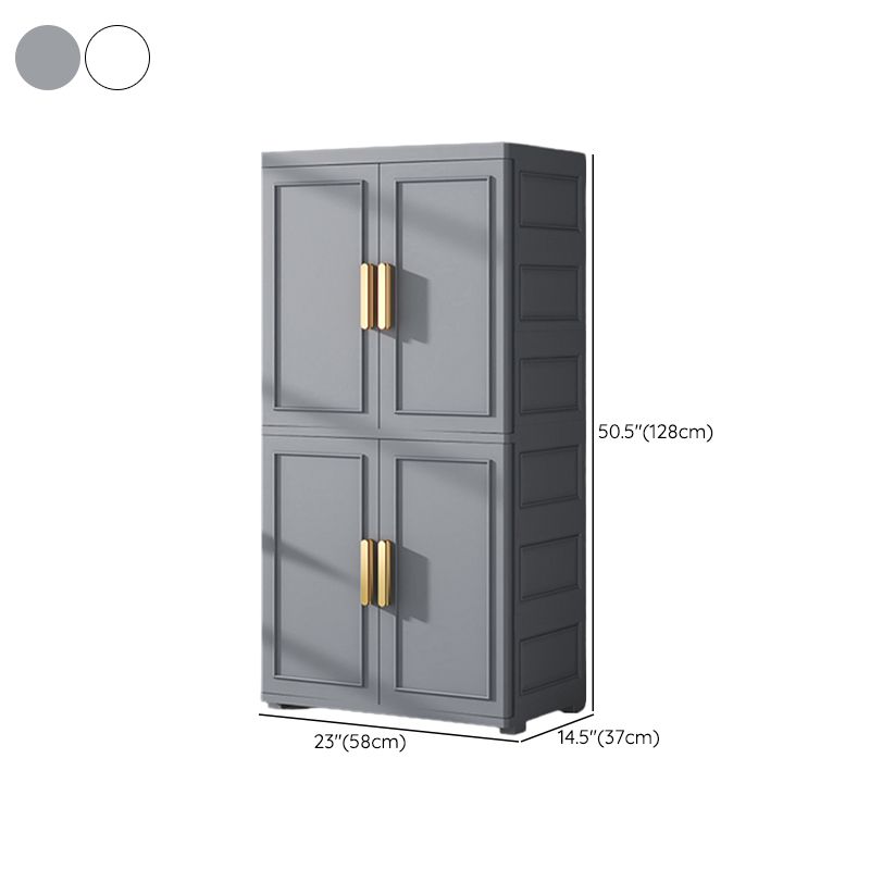 Modern Style Plastic Kids Closet Bedroom Armoire Cabinet with Door