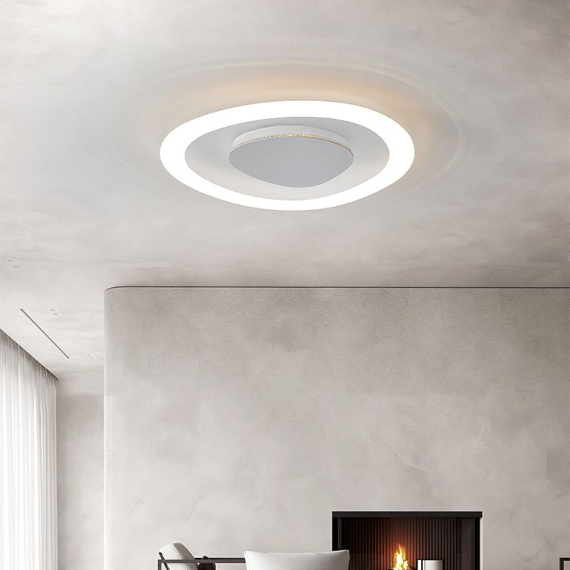 Single Modernism White Flush Mount Lighting LED Ceiling Light for Bedroom