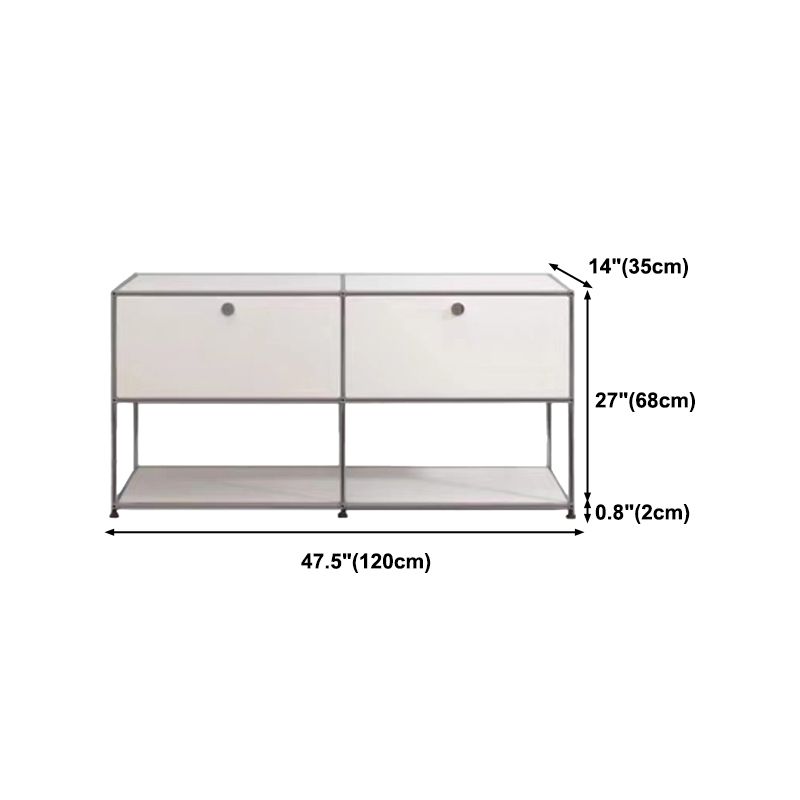 Contemporary Sideboard Stainless Steel Dining Sideboard with Locking Cabinet