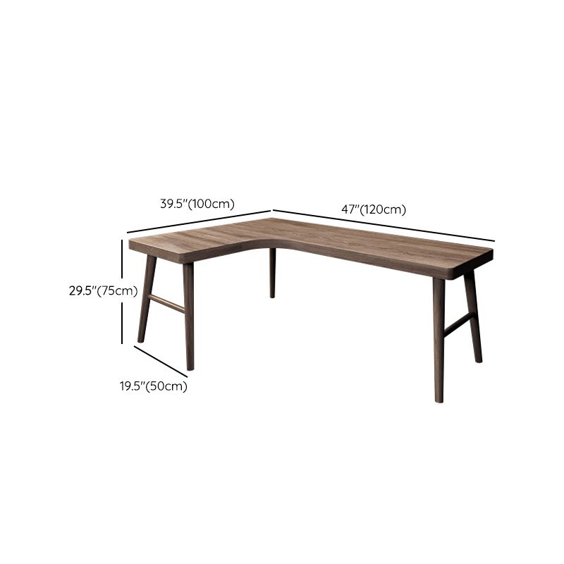 Industrial L-Shape Office Desk Solid Wooden Writing Desk for Office