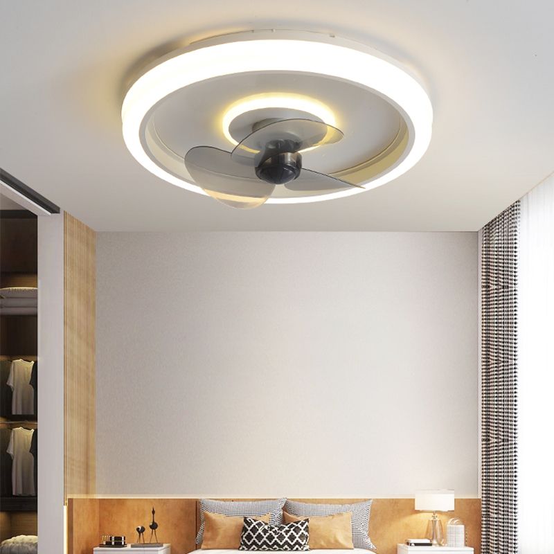 2 Light Ceiling Fan Light Modern Style Metal Ceiling Fan Light for Bedroom