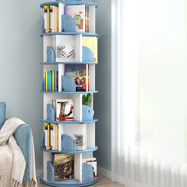 Modern Artificial Wood Bookcase Cylinder Bookshelf for Home Office