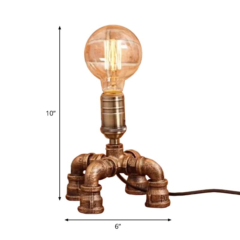 Bronze Ein-Bulb-Tischlager-Lagerhause-Eisen-Eisen-Eisen 3-Leg/4-Leg/Sitting-Roboter Nachttisch-Lampe mit/ohne Käfigschutz